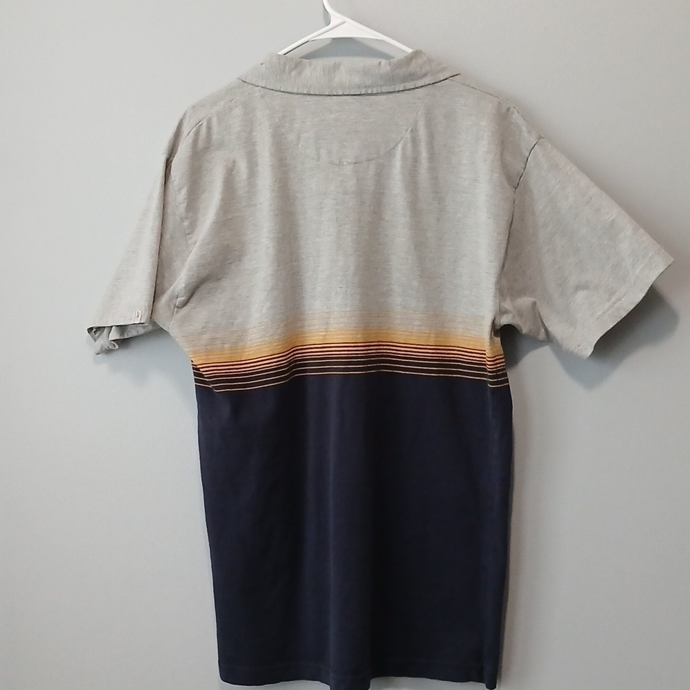 Curly Surf & Streetwear Blue & Gray Polo Casual Shirt Men's Size Medium - Picture 5 of 6
